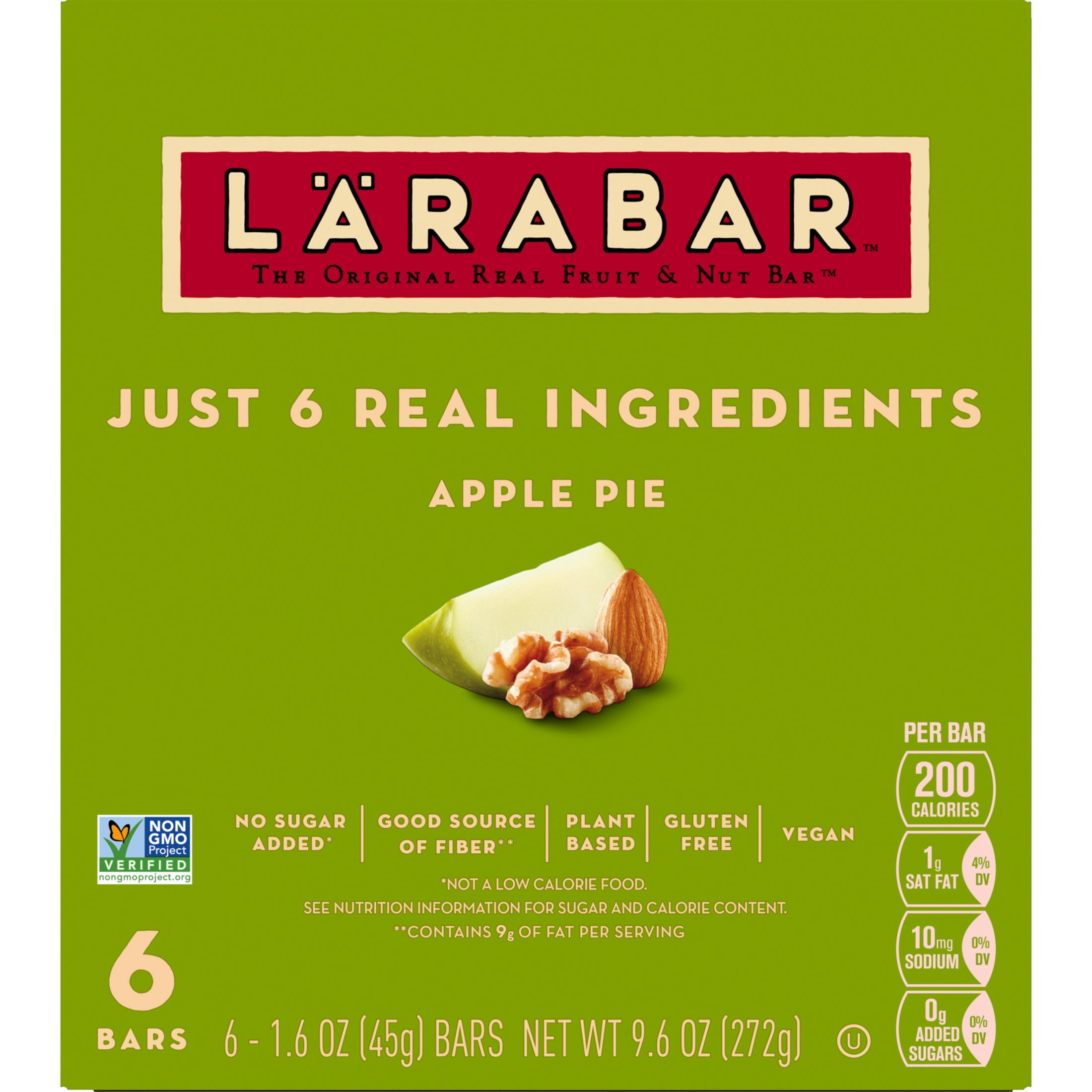 (8 pack) Larabar Apple Pie, Fruit and Nut Bars, Gluten Free and Vegan, 6 Count, 9.6 oz