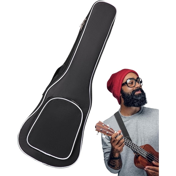 Ukulele Carrying Case - 21x8 Inch Travel Shoulder Bag for Safe Transport, Lightweight Protective Design with Adjustable Strap, Portable Ukulele Bag for Musicians and Performers(RL Black 1 PC)