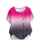 thumbnail image 1 of Vestidos Casuales Para Mujer, Blusas De Mujer De Moda Blusa informal de lino con botones y manga corta estampada para mujer, 1 of 4