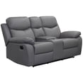 thumbnail image 4 of Levoluxe Aveon Causeuse Inclinable à Accoudoirs avec Dessus Coussiné de 76 Pouces et Console de Rangement en Cuir Assorti (Brun), 4 of 4