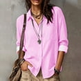 thumbnail image 2 of MAFYTYTPR Women's Striped Button-Down Shirt Spring Summer 3/4 Roll-Up Sleeve Casual Tops for Everyday Wear XS-XXL, 2 of 9