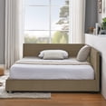 thumbnail image 3 of New Full Size Daybed, Velevet Upholstered Day Bed with Tufted Backrest and Armrests,L Shaped Corner Bed Frame with Wood Slat Support,No Box Spring, 3 of 10