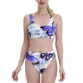 thumbnail image 2 of Picia Butterflies Women's High Waisted Bikini Scoop Neck Swimsuit Two Pieces Bathing Suit-X-Large, 2 of 8