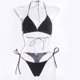 thumbnail image 4 of Traje de baño bikini con cuentas (negro, m busto 80 - 88 cm) Bikini para mujer con banda marina Triángulo brasileño sexy Traje de baño de encaje con espalda desnuda para mujer, 4 of 5