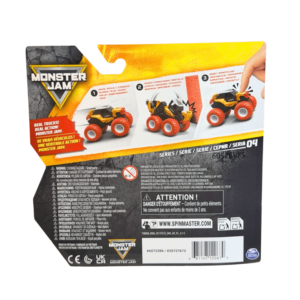 Monster Jam JCB Digatron Smash & Bash 1:64 Monster Truck, Series 4