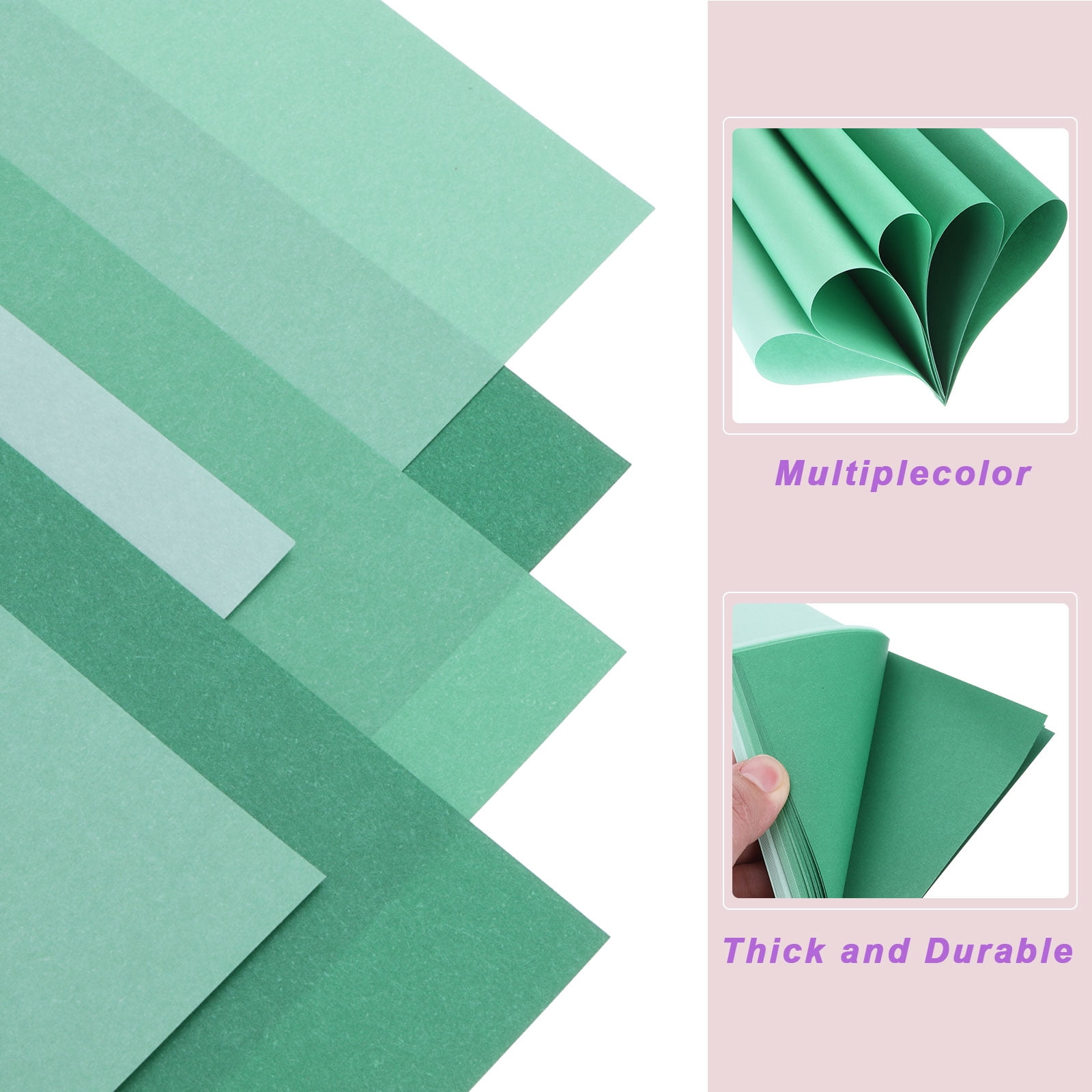 Uxcell 100 Sheets 10x10 Inch Origami Paper, 7 Colors Green Square Origami Paper
