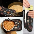 thumbnail image 5 of 2 PCS Oven Baking Gloves Set Heat Resistant Oven Mitt & Pot Holder Set Cooking Mitts Kitchen Home Supplies Colorful Butterflies with Flowers, 5 of 5