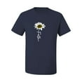 thumbnail image 2 of Wild Bobby Faith Flower Script Inspirational/Christian Men Graphic Tee, Navy, 5X-Large, 2 of 6