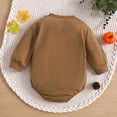 thumbnail image 5 of WERYOUNG Girls Boys Onesie Comfort Long Sleeve Round Neck Pumpkin Embroider Pullover Halloween Bodysuits Girls Stylish Outdoor One-Pieces,Brown,0-3 Months, 5 of 7