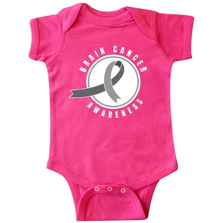 

Inktastic Brain Cancer Awareness with Grey Ribbon and Circle Gift Baby Boy or Baby Girl Bodysuit