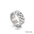 thumbnail image 2 of PAMTIER Men's Stainless Steel 9mm Vintage Personality Cool Simple Stone Texture Biker Finger Ring Statement Gothic Punk Comfort Fit Silver Size 6, 2 of 7