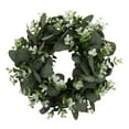 thumbnail image 2 of Eucalyptus Wreath Spring Wreaths for Front Door, 14 Inch Artificial Summer Green Door Wreaths for Home Porch Window Wall Farmhouse Indoor Outdoor Fall All Season Decor, 2 of 5
