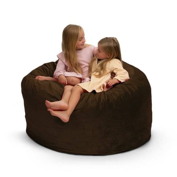 Ultimate Sack 4000 (4 ft.) Bean Bag Chair in multiple colors: Giant Foam-Filled Furniture - Machine Washable Covers, Double Stitched Seams, Durable Inner Liner. (4000, Brown Suede)
