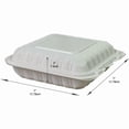 thumbnail image 4 of JC 120 Sets of White Take Out Containers with Lids - 7" x 7" Mineral-Filled Clamshell Plastic Containers - Microwaveable Food Boxes for Meal Prep, Food Storage & Takeout, 4 of 6