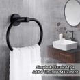 thumbnail image 2 of Matte Black Towel Ring, Angled Stainless Steel Single Towel Rack, Wall Mounted Face Bathroom Towel Rack, 2 of 5