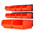 thumbnail image 3 of Wallmaster Bacs de Rangement Muraux, Support Mural pour Pièces 10 Bacs & 3 Rails Organisateur d'Outils de Rangement, 3 of 4