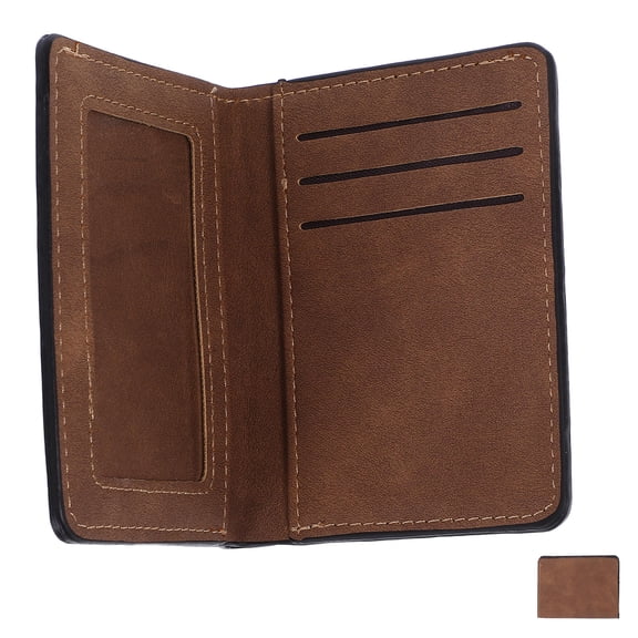 RENACLIPY Ultra Thin Brown Vertical Card Holder Wallet for Men Durable Lightweight Driver License Organizer