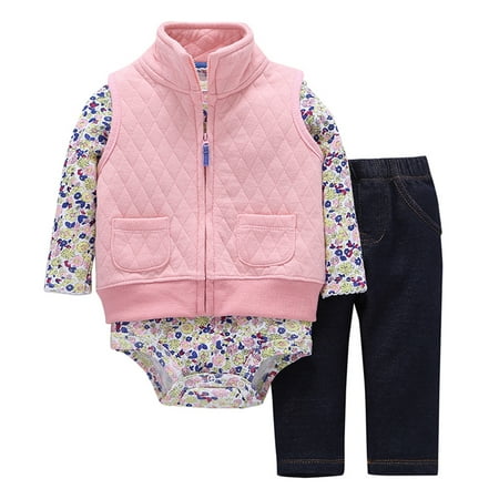 

EHTMSAK Infant Baby Toddler Children Girl Boy Outfits Clothing Set Pullover Jacket and Pants Set Long Sleeve Pink 6M-2Y 60