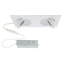WAC Lighting Lotos 2" 2-Light Square Adjustable Aluminum Recessed Kit in White