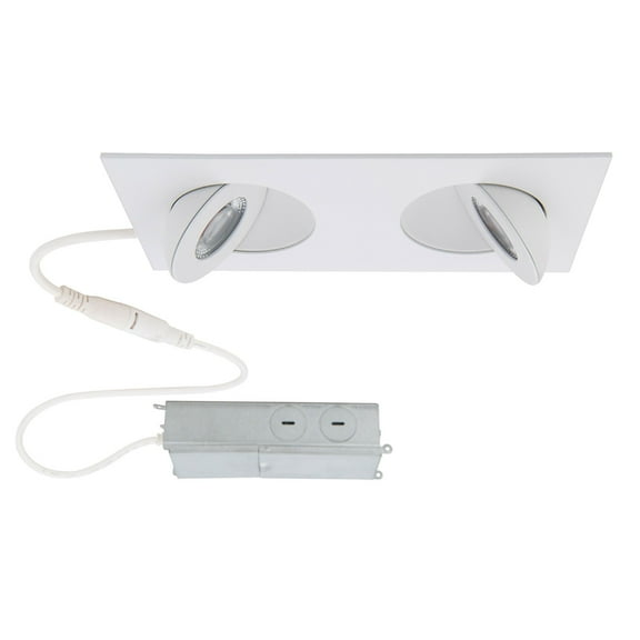 WAC Lighting Lotos 2" 2-Light Square Adjustable Aluminum Recessed Kit in White