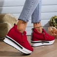 thumbnail image 5 of Mostsola Sneakers for Women Platform Slip on Shoes Wedges Heels Casual Zipper Canvas Shoes, 5 of 8