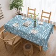 thumbnail image 5 of White Leaves Tablecloth Branch Blue Table Cloth Leaf Botanical Style Rectangle Tablecloth 60×84 Inch Washable Table Cover for Kitchen Dining Room Party Decoration, 5 of 8