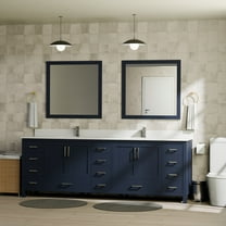 Big Sur 84 in W x 22 in D Navy Blue Double Bath Vanity and Cultured Marble Top