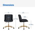thumbnail image 4 of Mainstays Daphne Office Chair, Black Faux Leather, 4 of 12