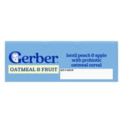 Gerber Toddler Food Cereal, Probiotic Oatmeal Cereal, Lentil Peach & Apple, 8 oz