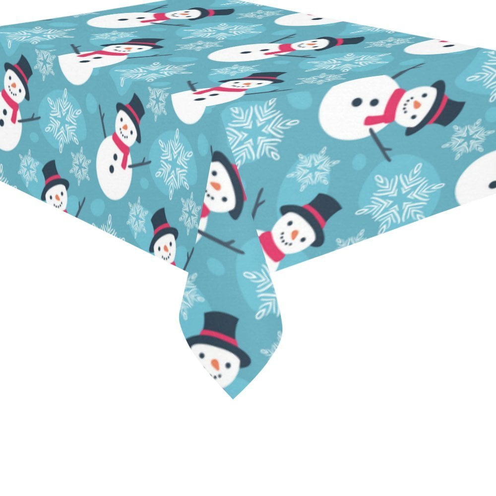 MYPOP Merry Christmas Snowflake Tablecloth Sets 60x84 Inches Winter