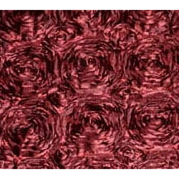 Burgandy Rosette Satin Fabric 50 inches wide by the yard