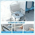 thumbnail image 5 of HOMCOM Rolling Shower Wheelchair for Seniors, Bedside Commode Chair with Padded Seat, Backrest, for Handicap, Toilet Chair, 300 lbs, Gray, 5 of 10