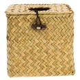 thumbnail image 1 of Caja de pañuelos de mimbre cuadrada, porta pañuelos de mimbre tejido, estuche para servilletas tejido único, 1 of 7