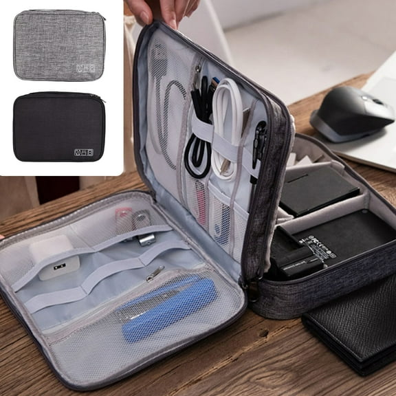 Travel Cable Organizer under $5! kkbbma Electronics Organizer Travel Cable Storage Bag Tech Accessories Case Portable Cord Charger Power Bank Hard Drive Earbuds Organizer