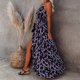 thumbnail image 4 of Vestido Vestido largo sin mangas para mujer Vestidos largos de vacaciones con estampado de suéter bohemio informal Cgtredaw Púrpura L para Mujer, 4 of 6