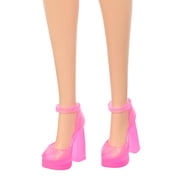 Barbie Fashion Doll in Barbiecore-inspired Outfit with Pink Heels and Pink Patterned Dress, Blonde