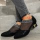 thumbnail image 4 of Zapatos casuales cómodos de empalme de punta estrecha para mujer Zapatos cómodos de tacón alto ahuecados solos Wmkox8yii shkj523, 4 of 9