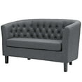 thumbnail image 5 of Modern Contemporary Urban Design Living Room Lounge Club Lobby Armchair and Loveseat Sofa Set, Fabric, Grey Gray, 5 of 6