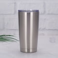 thumbnail image 4 of Vaso de 20 oz con tapa, vaso de viaje de acero inoxidable de doble pared con aislamiento al vacío, taza de café con aislamiento duradero, con revestimiento de polvo azul marino, taza térmica con tapa, 4 of 5
