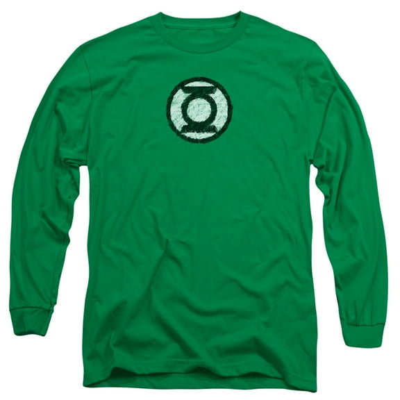 Green Lantern Scribble Lantern Logo Long Sleeve Adult 18/1 T-Shirt Kelly Green
