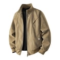 thumbnail image 3 of IhhxPro Men's Vintage-Inspired Leather Look Bomber Jacket with Pockets Fit Zip-Up Retro Classic Motorcycle Outerwear Casual Slim M-4XL, 3 of 9