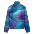 thumbnail image 6 of Jackets for Women Winter Coat Jackets Flannel Stand Collar Jacket(Abstract Blue Purple Marble Glitter,Size:S-4XL), 6 of 7