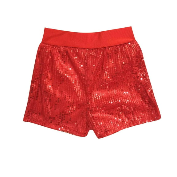 Lenpel Girls Boys' Sparkly Shorts Comfort High Waisted Glitter Festival Dancewear Shorts Summer Party Shorts