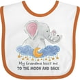 thumbnail image 3 of Inktastic My Grandma Loves Me to the Moon and Back Elephant Family Boys or Girls Baby Bib, 3 of 4