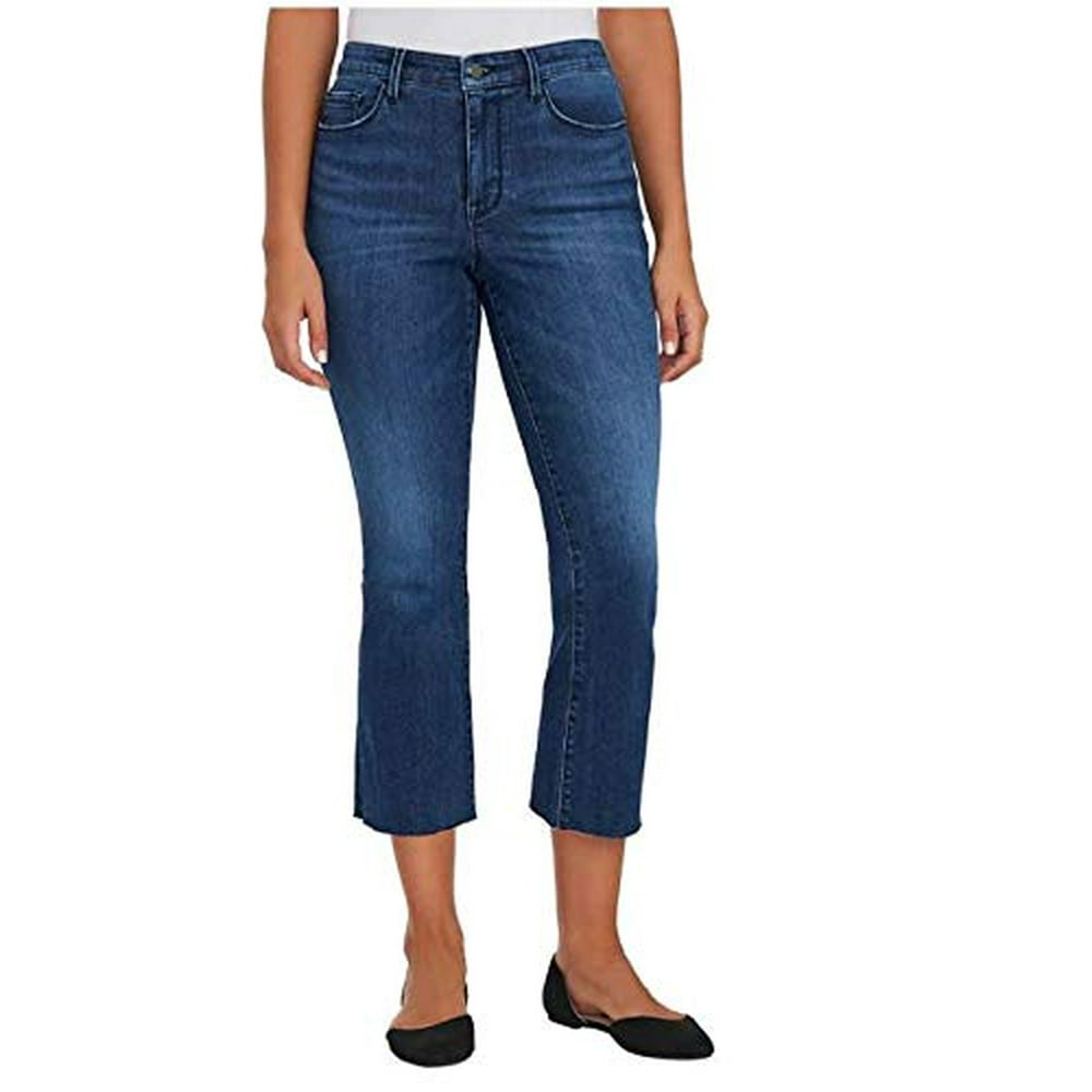 Social Standard Women's Jeans Mid-Rise Stretch Raw Hem Crop Cropped ...
