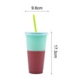 thumbnail image 7 of Cheer.US 2 Pcs 720ml Color Changing Bottle No Odor Leak-proof with Lid Straw Outdoor Juice Coffee Discoloration Cup for Home, 7 of 7