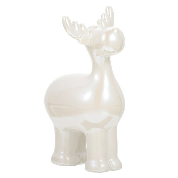 Supvox Christmas Reindeer Ornament White Ceramic Home Decoration 1Pc