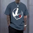 thumbnail image 3 of Yopmin Cat Shirts for Men Crew Neck Short Sleeve Cotton T Shirts Fashion Holiday Cute Tops for Vacation Daily Wear, 3 of 7