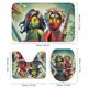 thumbnail image 3 of Juego de 4 cortinas de ducha Ninjago con alfombrillas antideslizantes, tapa de inodoro y alfombrilla de baño, cortina de ducha impermeable con decoración de dibujos animados para baño con 12 ganchos,, 3 of 8