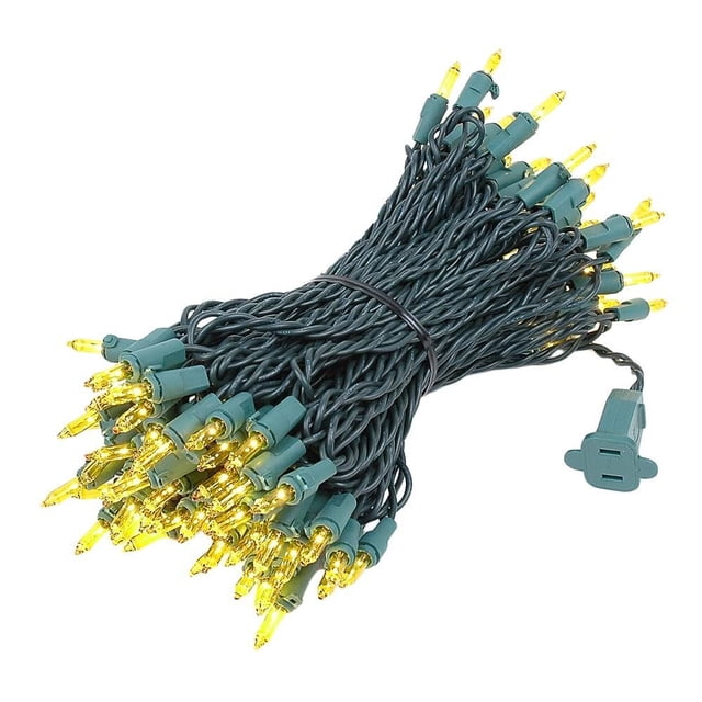 Juego de miniguirnaldas de luces navideñas, 100 unidades, color amarillo